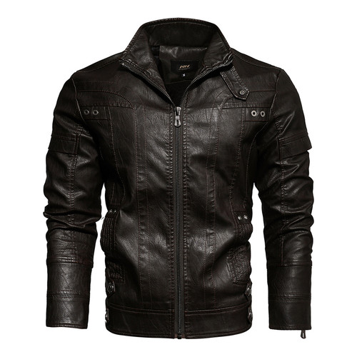 Hommes cuir motard manteau - pu,