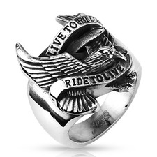 Bague chevaliere homme acier - bague,