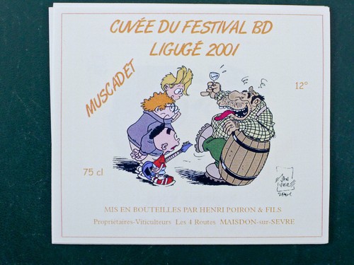 Etiquette vin ligugé 2001 - ligugé,