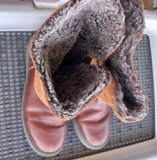 Botte fille fourrée en cuir marron de marque TSM taille 34 EU