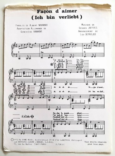 Partition vintage sheet music