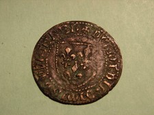 JETON DE COMPTE MEDIEVAL TYPE A L'ECU. AVE MARIA GRACIA .