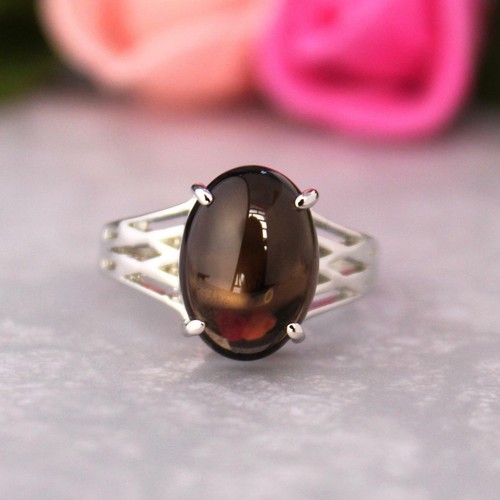 Bague quartz fumé - bague,