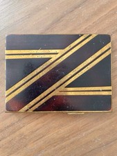 Poudrier Ancien Vintage Art Déco Miroir Maquillage Boîtier Boîte Coffret Métal