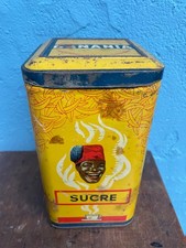 Ancienne boite tôle Chocolat cacao BANANIA sucre tirailleur