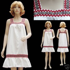 ROBE 100% COTON BLANC croquet/ruban ROUGE Taille 36 38
