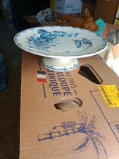 Plat Sur Pied Compotier Faïence De Lunéville Service  Champêtre TBE