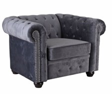 Samtsessel Chesterfield Chaise