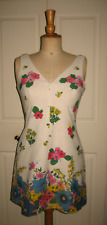 Robe vintage courte été en lin à fleurs taille S-M