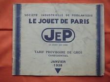 catalogue JEP  - tarif 1938 - JdeP - Le Jouet de Paris -