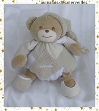 Doudou Peluche Ours Boule Ecru Beige Blanc Takinou