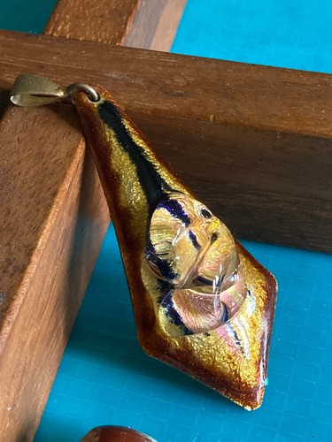 Vintage pendentif doré - pendentif, en
