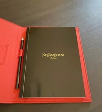 Couverture Yves Saint Laurent Carnet Bloc Notes Plus Crayon en Cuir Vintage 