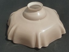 ancienne lampe suspension verre opaline lustre abat-jour vintage rose pale N°15