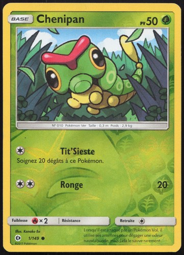 Carte pokémon chenipan - pokémon, 1/149