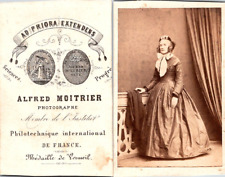 Alfred Moitrier, Une femme mûre en chapeau Vintage CDV albumen carte de visite 