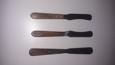   Lot de 3 Spatules inox manche en  bois pour l'épilation à la cire avec bandes 