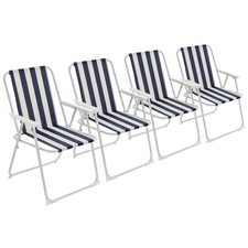 4x Folding Plage métal