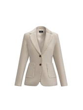 Veste Emme Marella Modèle Bino, En Velours, Couleur Blanc Sale
