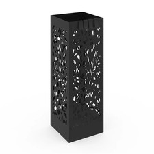 Porte parapluie FLOWER carré en acier noir hauteur 45 cm