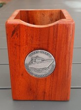Paquebot QUEEN MARY 2 Porte Stylos Crayons de Bureau en bois Compagnie Maritime
