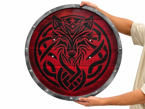 Bouclier rond loup - en, 24"