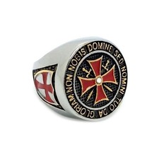 Bague croix templiers en acier