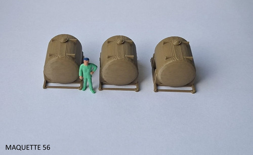 Lot citernes kaki 1 87 - 3, 1/87