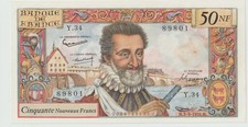 France,billet 50NF henri IV 