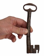 Grande Clé ancienne Serrure Portail Grange Clef Fer Forgé  17e 18e XVII XVIII n9