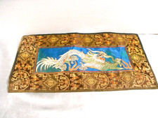 🇫🇷 ANCIENNE BRODERIE DRAGON TAPISSERIE TENTURE MURALE ASIATIQUE CHINE CHINA