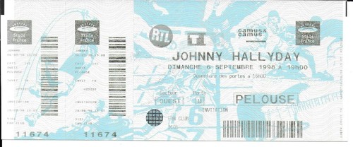 Johnny hallyday billet - billet, de