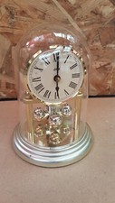 Ancienne Pendule JAZ Quartz Plastique Sous Globe Verre Vintage #B073