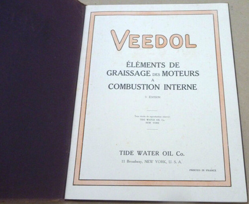1930 veedol graissage moteur - veedol,