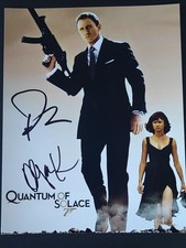 Photo signée Daniel Craig + Olga Kurylenko - Autographes COA Bond Quantum Solace