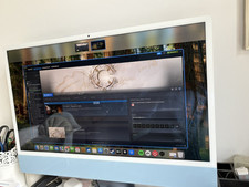 iMac 24" 2021 Apple M1 3,2 Ghz 8 Go 256 Go SSD Bleu Très Bon État