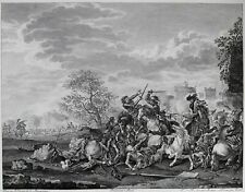 Gravure Antique Print Courtois CHOC DE CAVALERIE Antoine Borel & Lienard 1872