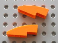 2 x LEGO Orange Slope Curved