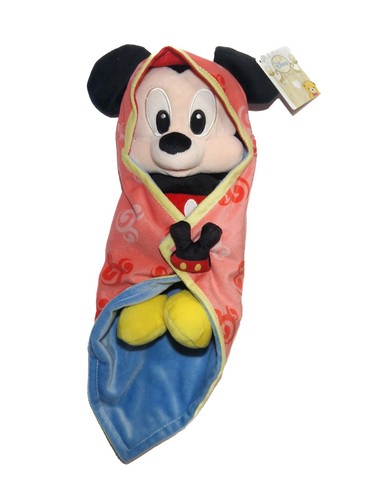 Doudou mickey bleu - mickey, rouge