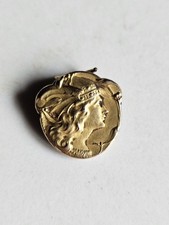 Edmond Henri Becker Bronze Dore Profil Minerve Hermes  1900 Art Nouveau...