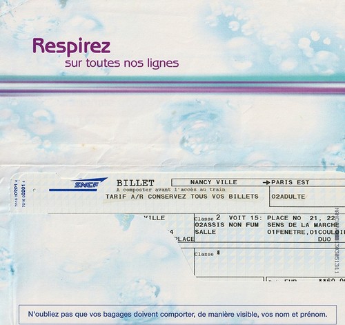 Lot billet sncf - 2, tgv