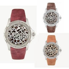 Montre Femme LIU JO Luxury WILD Cuir Swarovski Repéré Brun Beige Prune