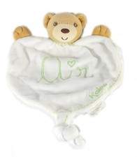 Doudou plat ours blanc vert