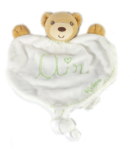 Doudou plat ours blanc - , vert