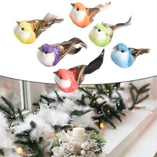 6 x faux oiseaux plumes