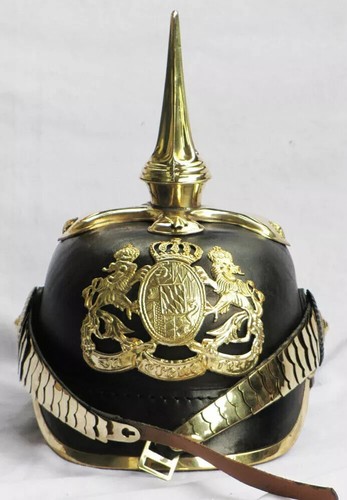 Casque prussien cuir - en, noir