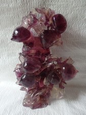 COLLECTION SUPERBE BOUTEILLE FLACON A PARFUMS SCULPTE DANS UN BLOC D'AMETHYSTE