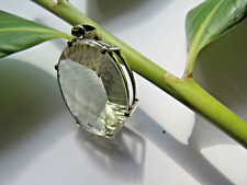 Sublime pendentif Argent  925 - Citrine Topaze jaune ? en cage - Poinçon cygne