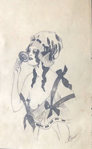 Jeune femme aux seins - seins, nus