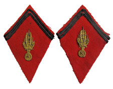 Officier d'ARTILLERIE  - Paire d'Ecussons de col 39/40 pour Veste à Col Aiglon